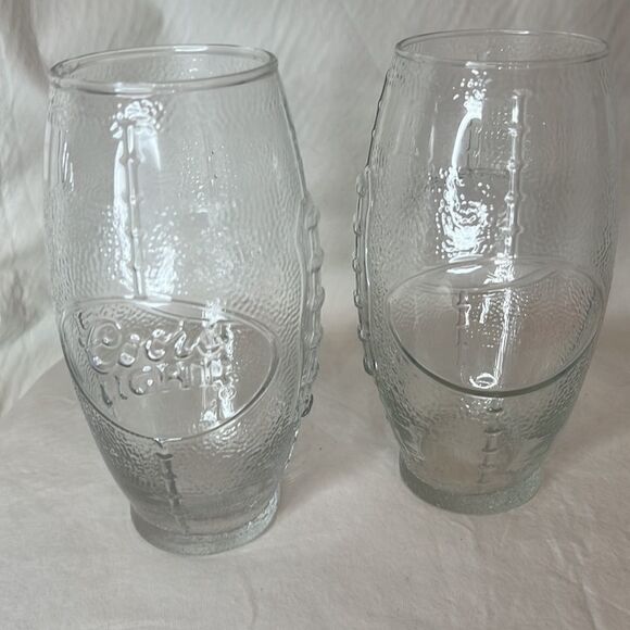 Coors Light Football Beer Drinking Glasses 2 1/2 In Round 6 1/2 In Tall Set 2 - Picture 2 of 6